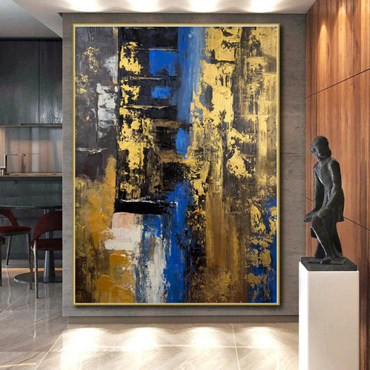 Huge Hand-Painted Abstract Canvas for Attic Storage and Display Wall