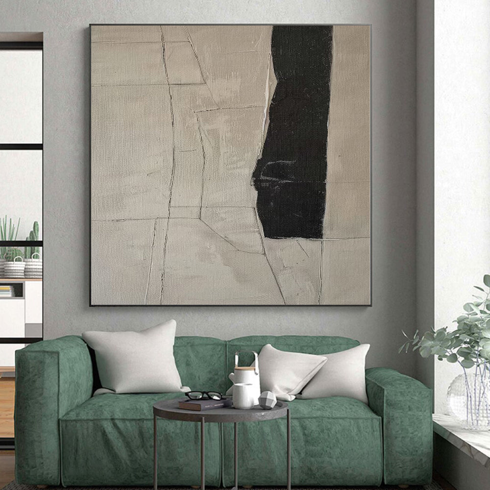 Immense Hand-Painted Abstract Wall Art for Home Craft Room Feature Walls