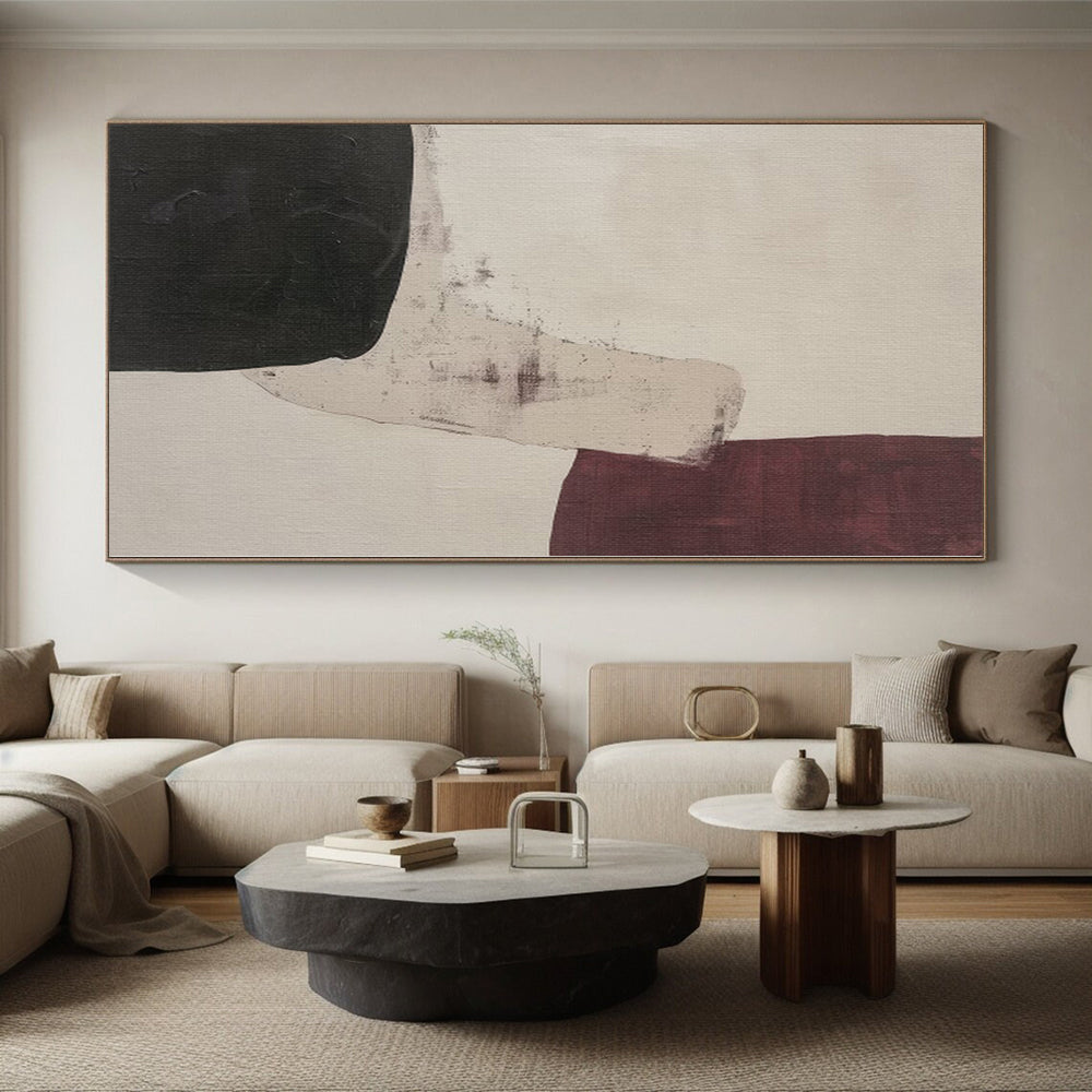 Grand Hand-Painted Abstract Canvas for Attic Living Spaces
