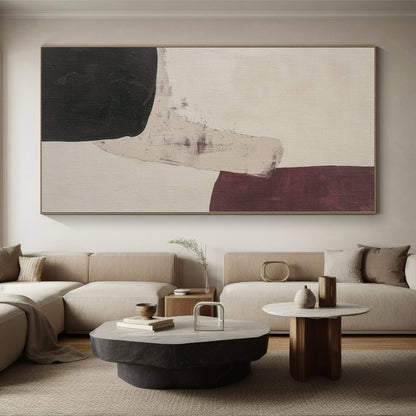 Grand Hand-Painted Abstract Canvas for Attic Living Spaces