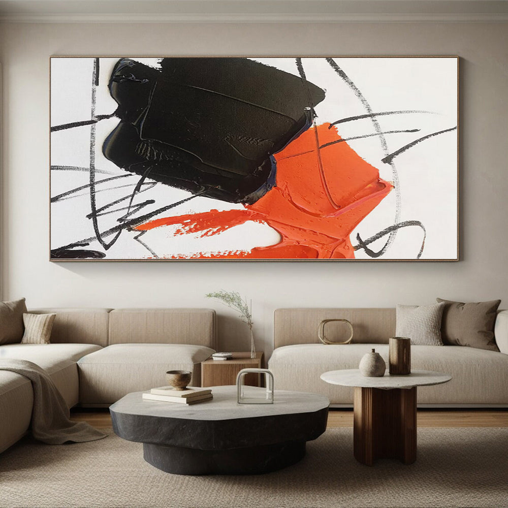 Custom Large Hand-Painted Abstract Canvas for Kids’ Playroom Activity Wall
