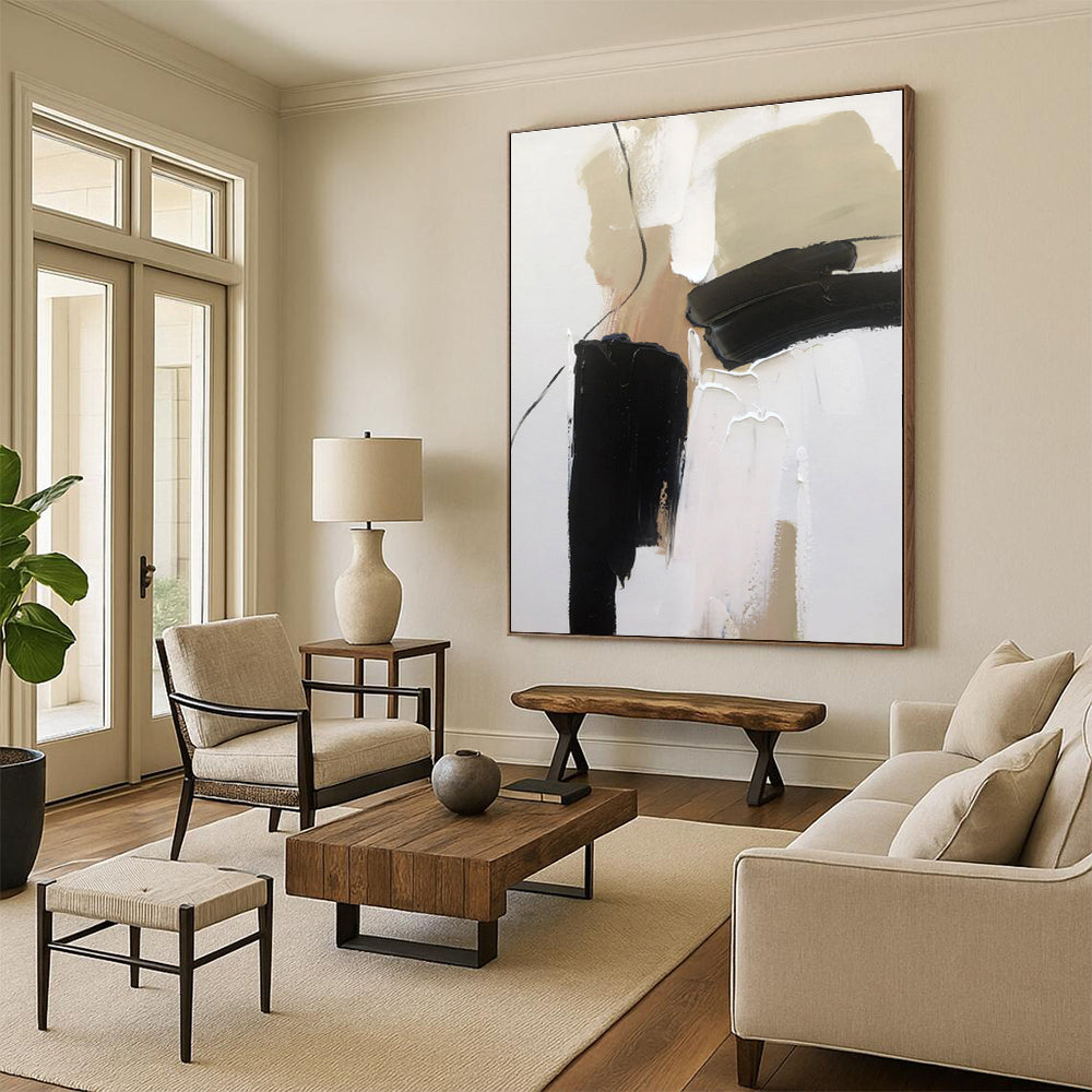 Made-to-Order Giant Hand-Painted Abstract Art for Home Theater Screen Surround Wall