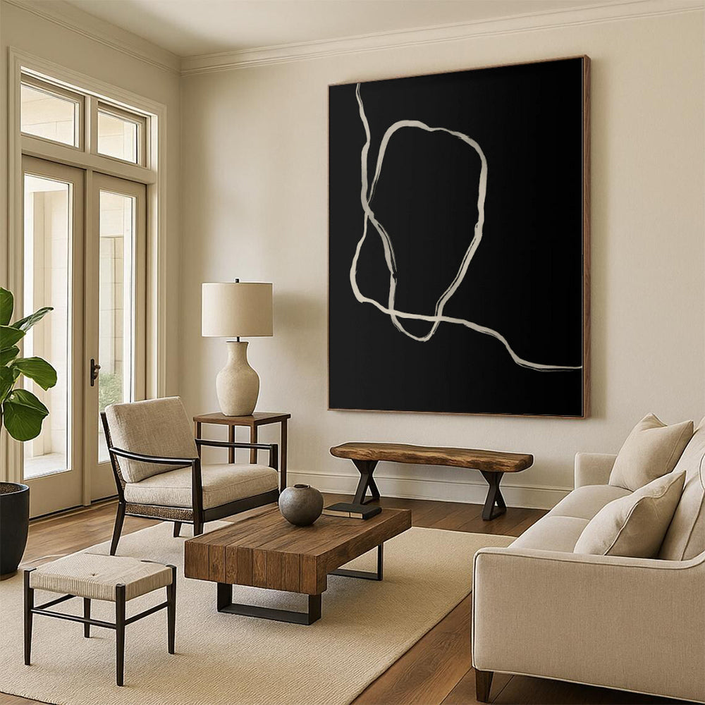 Oversized Custom Abstract Painting for Home Office Breakout Areas