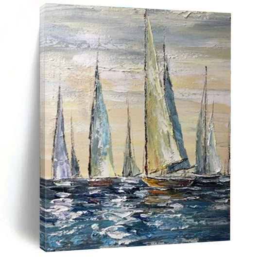 Hand-Painted Custom Abstract Artwork for Office Training Rooms
