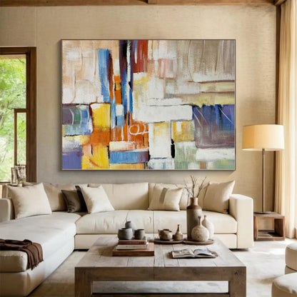 Enormous Made-to-Order Abstract Painting for Mudroom Pet Grooming Station Wall