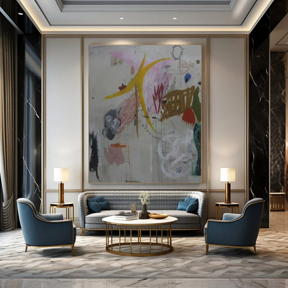 Custom Hand-Painted Abstract Mural for Bar & Hotel Event Spaces