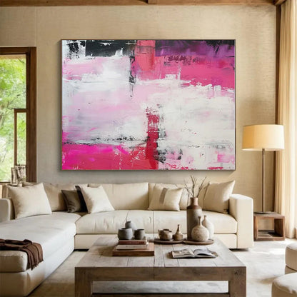 Large-Scale Modern Abstract Wall Art for Family Room Gathering Centerpiece