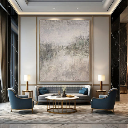 Extra-Large Hand-Painted Modern Abstract Artwork Ideal for Hotel Lobby Welcome Walls