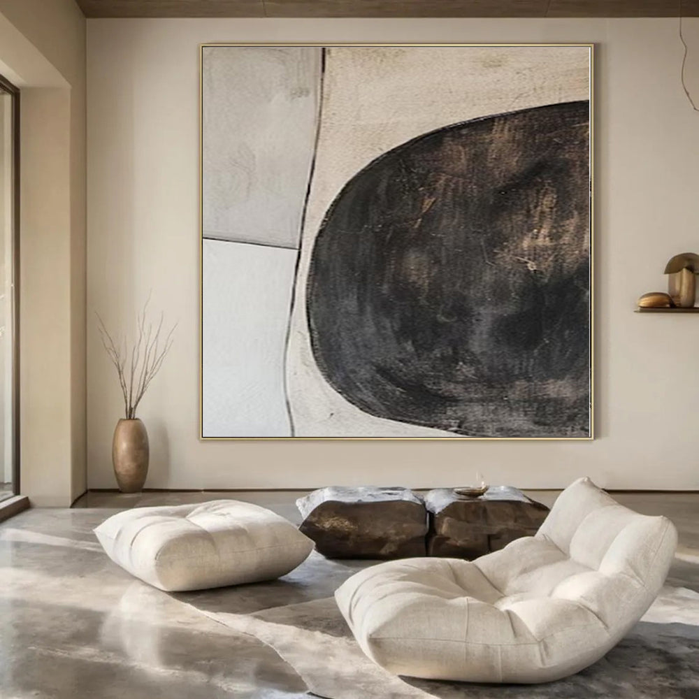 Large-Scale Hand-Painted Contemporary Abstract Mural for Family Home Laundry Rooms