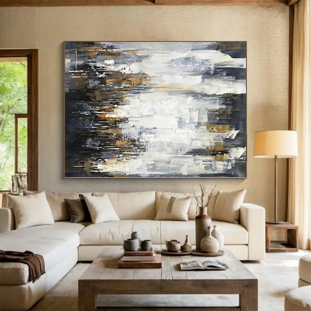 Immense Hand-Painted Abstract Wall Art for Home Craft Room Storage and Display Walls