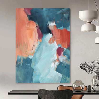 Oversized Abstract Wall Art for Indoor Basketball Courts - Custom Mixed Media on Canvas