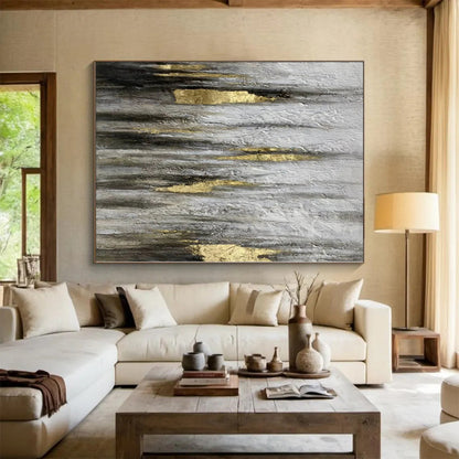 Giant Hand-Painted Abstract Canvas for Nursery Crib Canopy Areas