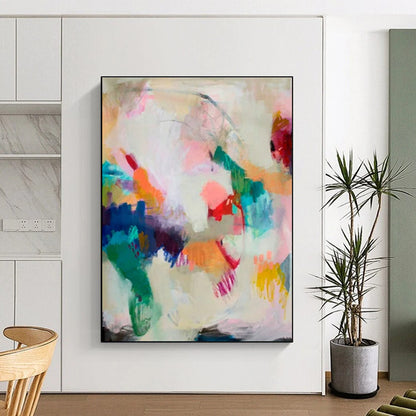 Oversized Custom Hand-Painted Abstract Painting for Mudroom Entry Feature Wall LargeART0597