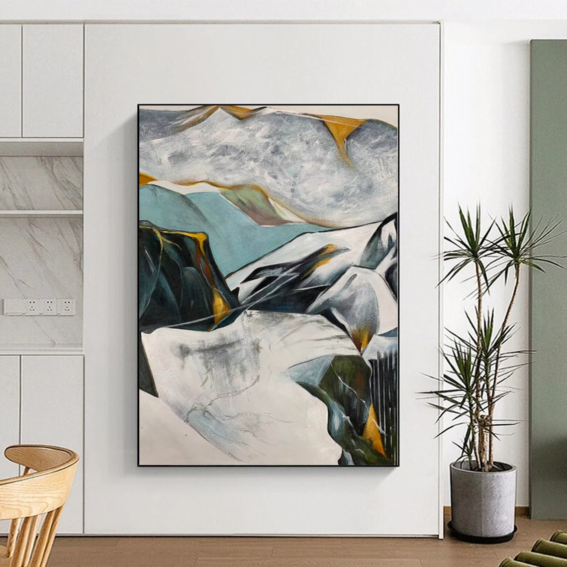 Large Custom Abstract Art for Bathroom Vanity Mirror Surrounds