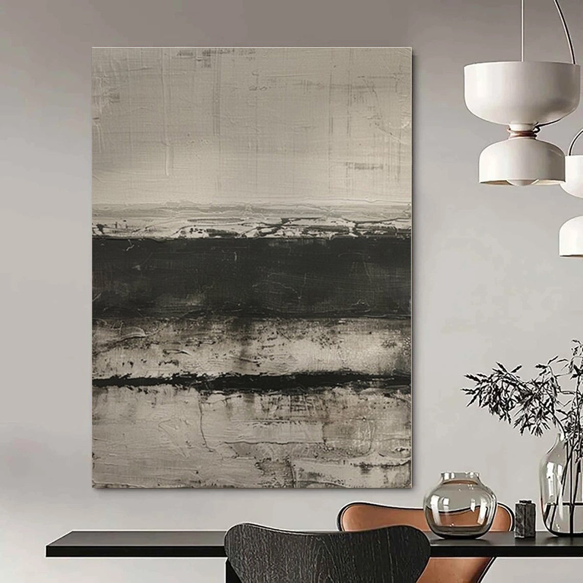 Custom Hand-Painted Abstract Mural for Living Room and Entryway