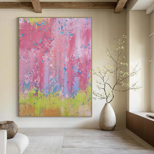 Oversized Custom Hand-Painted Abstract Art for Office & Hotel Outdoor Gardens