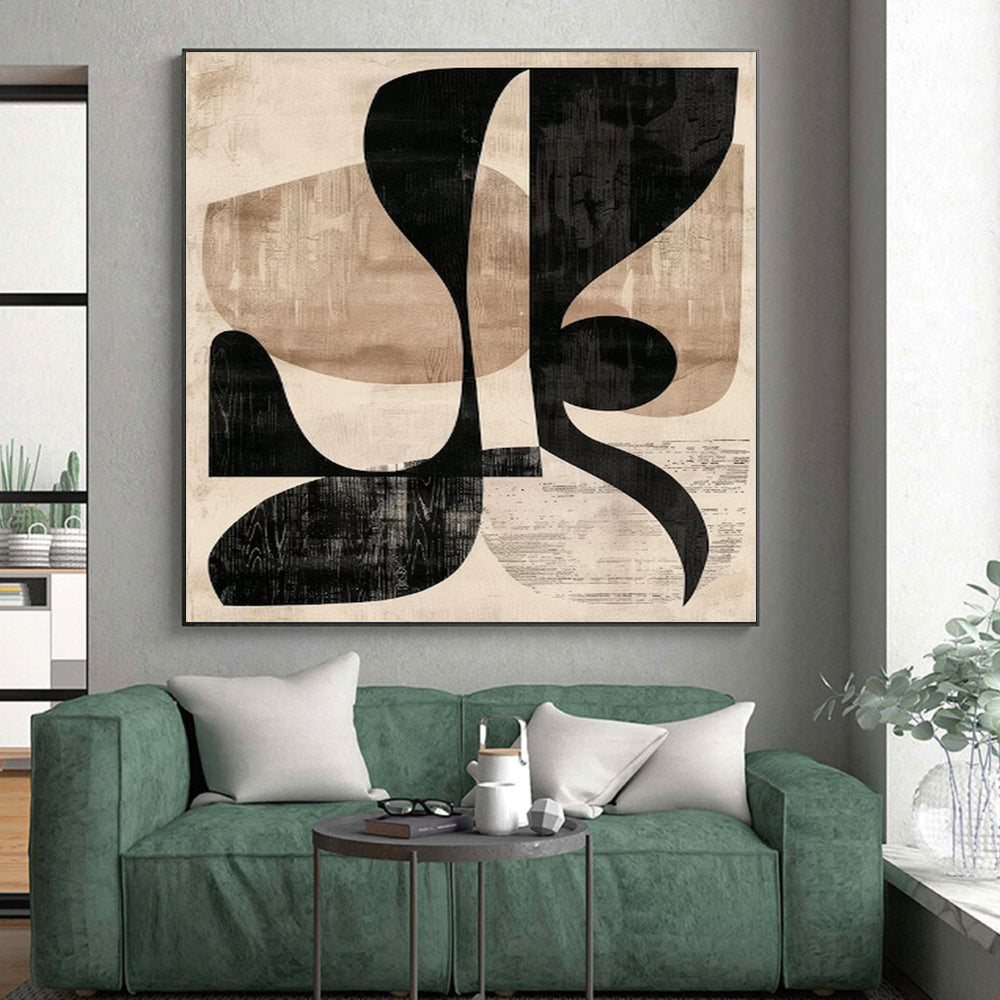 Gigantic Custom Abstract Canvas for Attic Living Space Feature Wall
