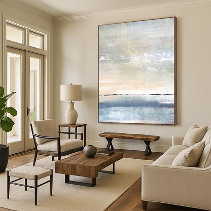 Made-to-Measure Monochromatic Hand-Painted Abstract Wall Art for Entryway Impact