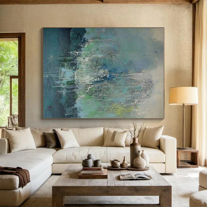 Super-Sized Custom Hand-Painted Abstract Canvas for Commercial Interiors LargeART0638