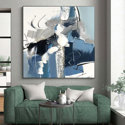 Monumental Modern Abstract Canvas for Nursery Soothing and Contemporary Design