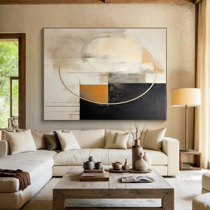 Vast Modern Abstract Painting for Sunroom Natural Light Harmony
