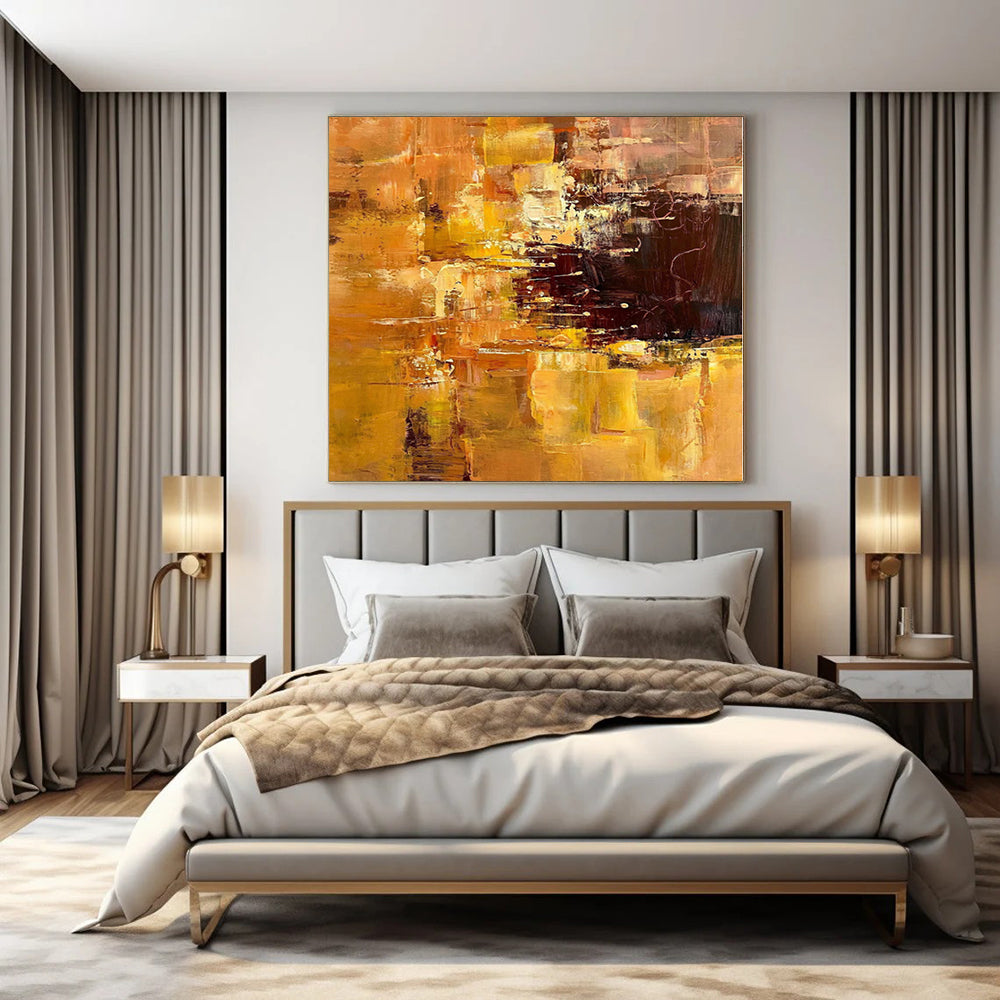 Custom Oversized Abstract Canvas for Sunroom Skylight Areas - Hand-Painted Acrylic