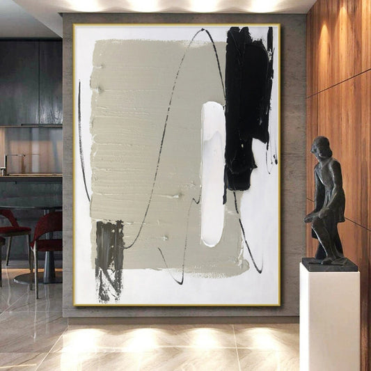 Oversized Made-to-Order Hand-Painted Abstract Wall Art for Guest Room Focal Wall