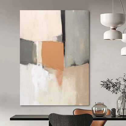 Oversized Hand-Painted Contemporary Abstract Mural for Family Dining Halls