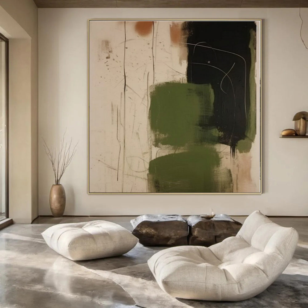 Large-Scale Hand-Painted Custom Abstract Canvas for Office Conference Rooms