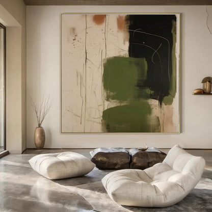 Large-Scale Hand-Painted Custom Abstract Canvas for Office Conference Rooms