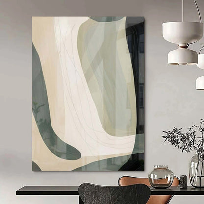 Oversized Hand-Painted Modern Abstract Mural for Family Home Homework Zones