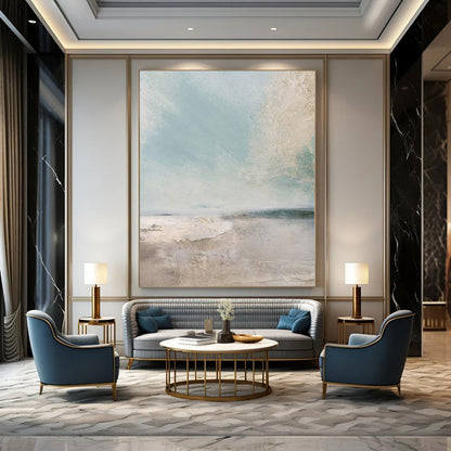 Huge Hand-Painted Contemporary Abstract Painting for Family Home Guest Bedrooms