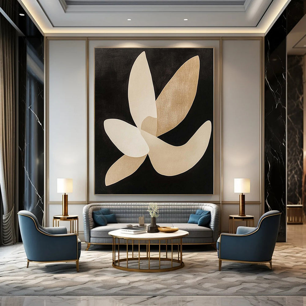 Oversized Commissioned Abstract Painting for Culinary Event Banquet Halls