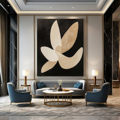 Oversized Commissioned Abstract Painting for Culinary Event Banquet Halls