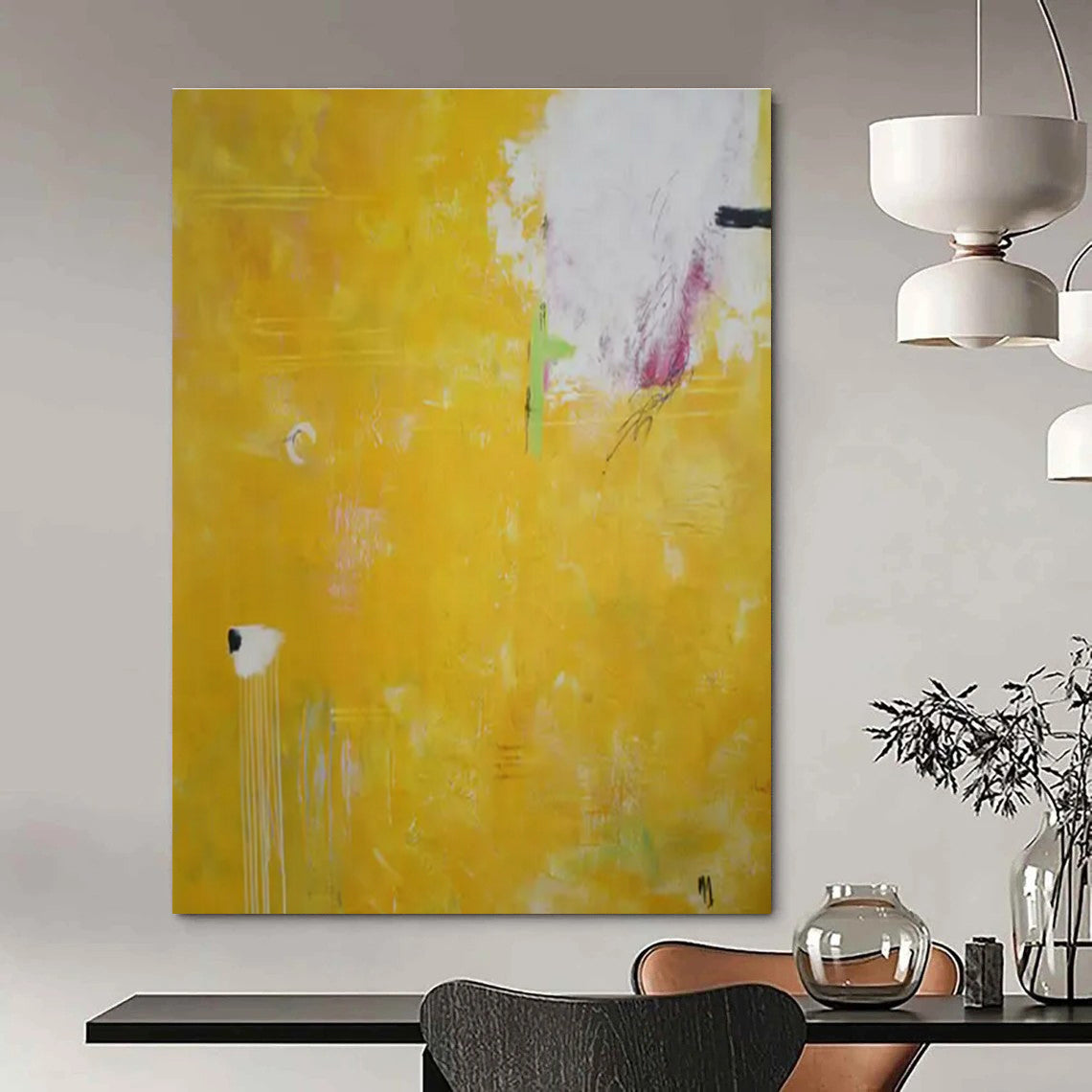 Hand-Painted Bespoke Abstract Canvas for Office & Hotel Lounges