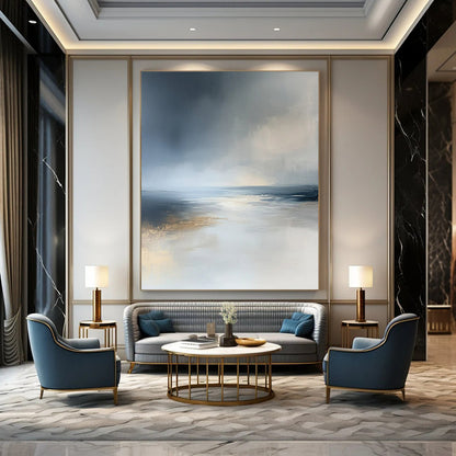 Oversized Hand-Painted Contemporary Abstract Canvas for Event Conference Center Keynote Halls