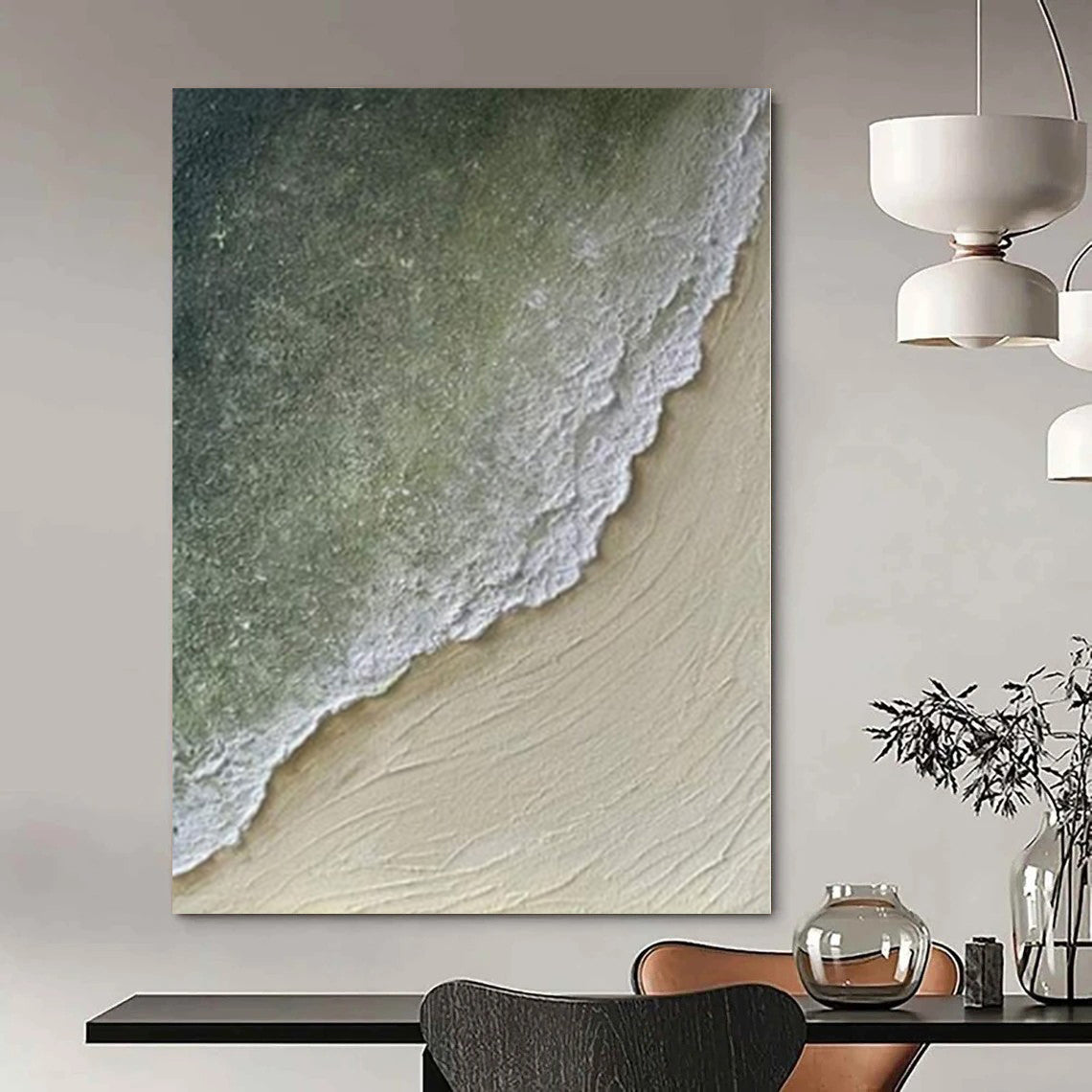 Extra-Huge Hand-Painted Modern Abstract Canvas for Family Home Outdoor Patios