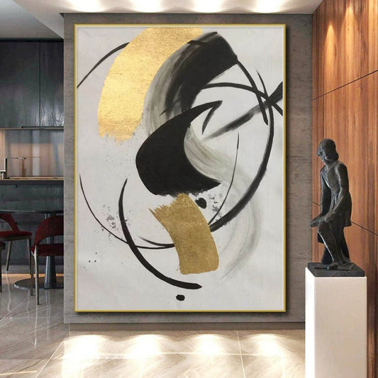 Immense Made-to-Order Abstract Painting for Home Music Practice Room Feature Walls