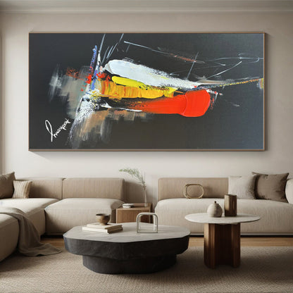 Gigantic Hand-Crafted Abstract Canvas for Dining Room Feast Wall