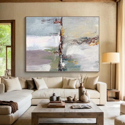 Staggering Custom Abstract Painting for Hallway Picture Ledge Wall