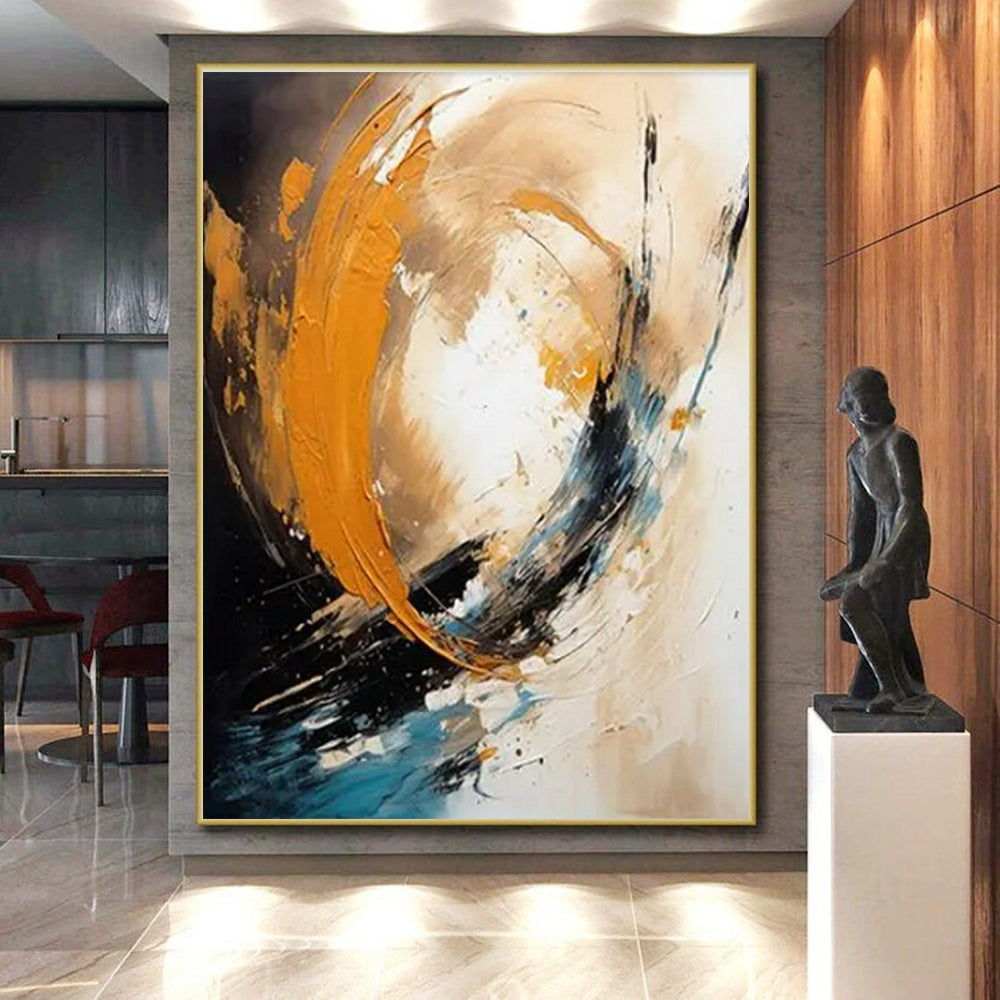 Oversized Contemporary Abstract Canvas for Reading Nook Relaxing Retreat