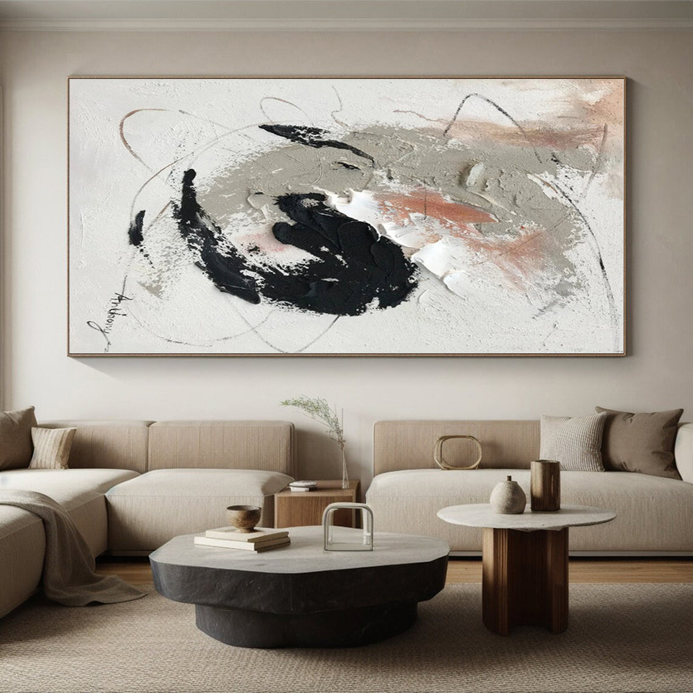 Made-to-Order Large Hand-Painted Abstract Canvas for Greenhouse Planting Area Wall