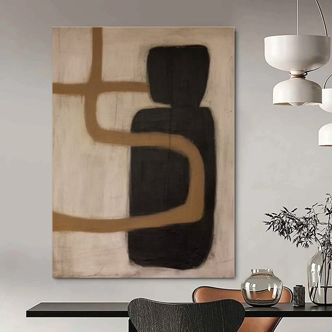 Oversized Custom Hand-Painted Abstract Painting for Office Break Rooms