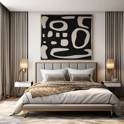 Large Hand-Painted Contemporary Abstract Wall Art for Family Home Mudrooms