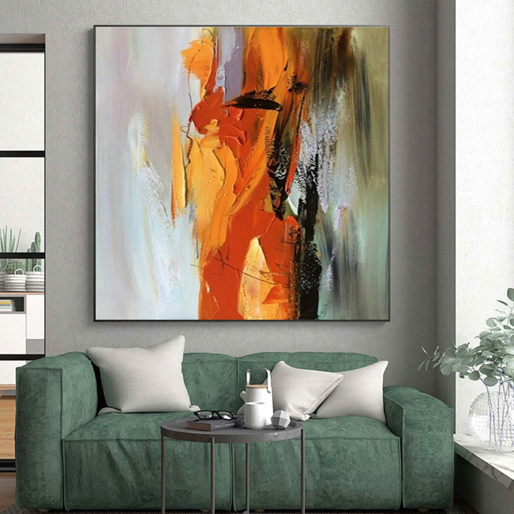 Massive Custom Hand-Painted Abstract Art for Walk-in Closet Mirror Wall LargeART0615