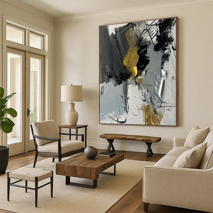 Giant Contemporary Abstract Canvas for Laundry Room Aesthetic Upgrade