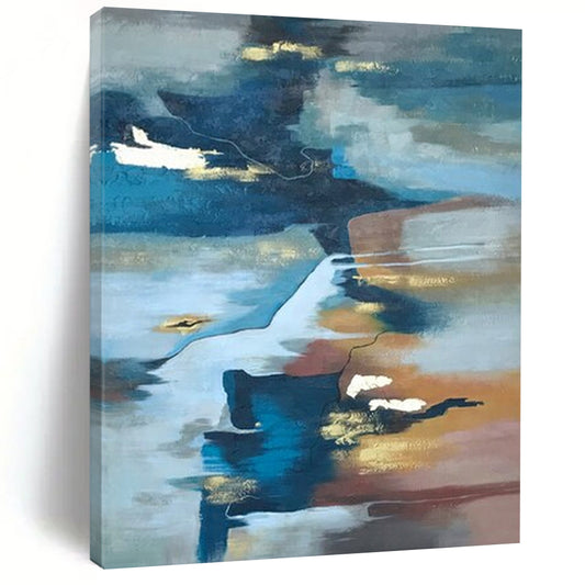 Large-Scale Hand-Painted Contemporary Abstract Mural for Boutique Hotel Spa Areas