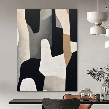 Large Hand-Painted Contemporary Abstract Wall Art for Office Private Offices