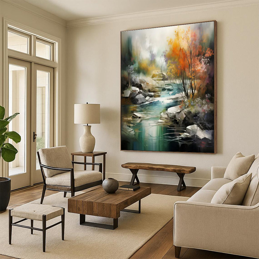Large-Scale Modern Abstract Wall Art for Guest Room Welcoming and Inviting Look