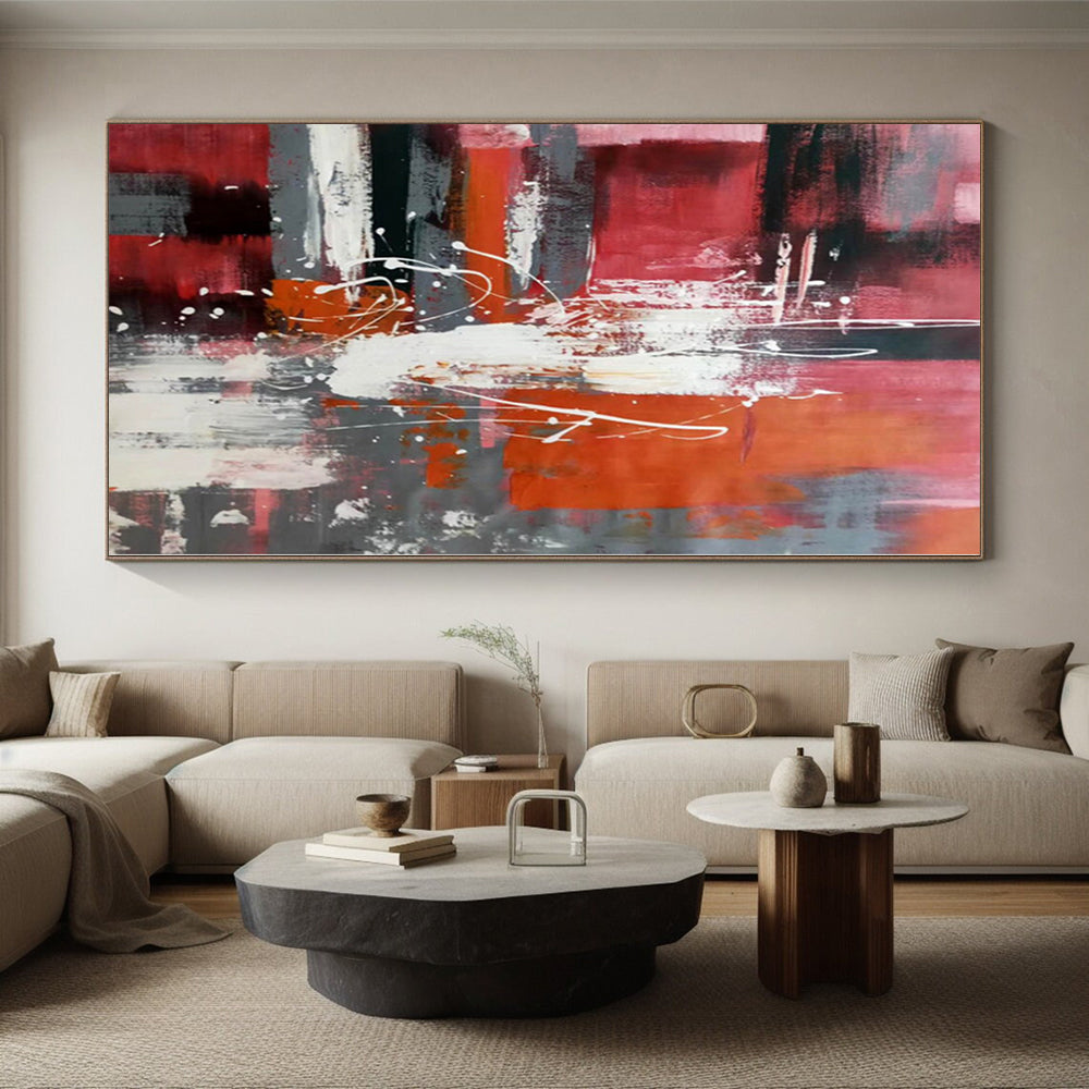 Grand Hand-Painted Abstract Painting for Hallway Storage and Display Nooks